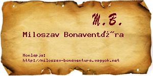 Miloszav Bonaventúra névjegykártya